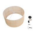 GloboStar® YOTTO 01822 Boho Κρεμαστό Φωτιστικό Οροφής Μονόφωτο 1 x E27 AC220-240V IP20 - Φ55 x Υ30cm - Μπεζ Μπαμπού Πλέγμα