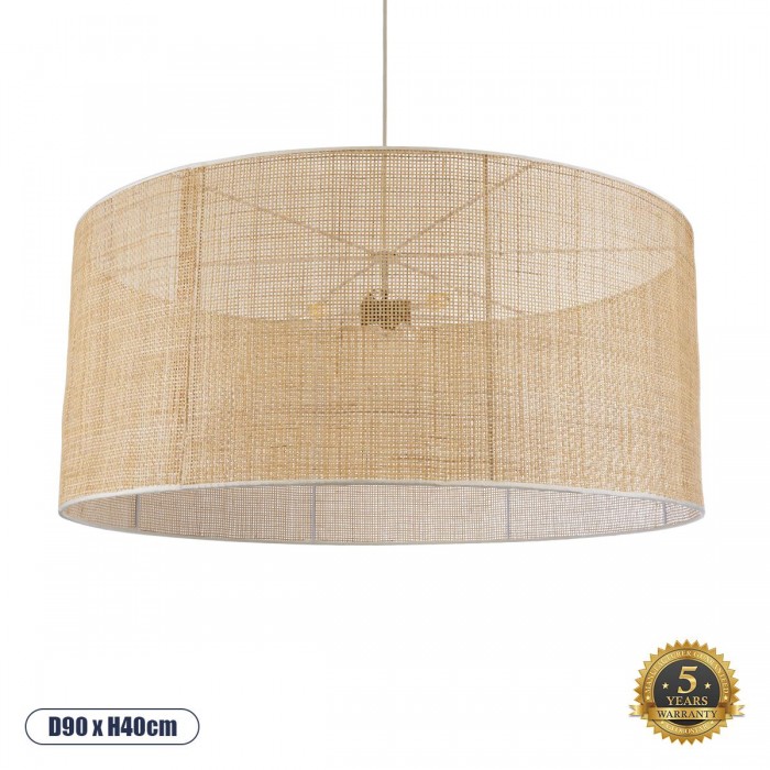GloboStar® YOTTO 01823 Boho Κρεμαστό Φωτιστικό Οροφής Τρίφωτο 3 x E27 AC220-240V IP20 - Φ90 x Υ40cm - Μπεζ Μπαμπού Πλέγμα GloboStar® YOTTO 01823 Boho Κρεμαστό Φωτιστικό Οροφής Τρίφωτο 3 x E27 AC220-240V IP20 - Φ90 x Υ40cm - Μπεζ Μπαμπού Πλέγμα