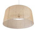 GloboStar® YOTTO 01823 Boho Κρεμαστό Φωτιστικό Οροφής Τρίφωτο 3 x E27 AC220-240V IP20 - Φ90 x Υ40cm - Μπεζ Μπαμπού Πλέγμα