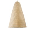 GloboStar® MAHANA 01827 Boho Κρεμαστό Φωτιστικό Οροφής Μονόφωτο 1 x E27 AC220-240V IP20 - Φ80 x Υ130cm - Μπεζ Ξύλινο Ρατάν Πλέγμα