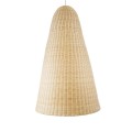 GloboStar® MAHANA 01827 Boho Κρεμαστό Φωτιστικό Οροφής Μονόφωτο 1 x E27 AC220-240V IP20 - Φ80 x Υ130cm - Μπεζ Ξύλινο Ρατάν Πλέγμα