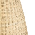 GloboStar® MAHANA 01827 Boho Κρεμαστό Φωτιστικό Οροφής Μονόφωτο 1 x E27 AC220-240V IP20 - Φ80 x Υ130cm - Μπεζ Ξύλινο Ρατάν Πλέγμα