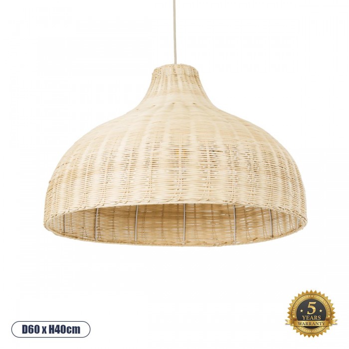 GloboStar® AFURU 01828 Boho Κρεμαστό Φωτιστικό Καμπάνα Μονόφωτο 1 x E27 IP20 Μπεζ Ξύλο - Μ60 x Π60 x Υ40cm GloboStar® AFURU 01828 Boho Κρεμαστό Φωτιστικό Καμπάνα Μονόφωτο 1 x E27 IP20 Μπεζ Ξύλο - Μ60 x Π60 x Υ40cm