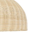 GloboStar® AFURU 01828 Boho Κρεμαστό Φωτιστικό Καμπάνα Μονόφωτο 1 x E27 IP20 Μπεζ Ξύλο - Μ60 x Π60 x Υ40cm