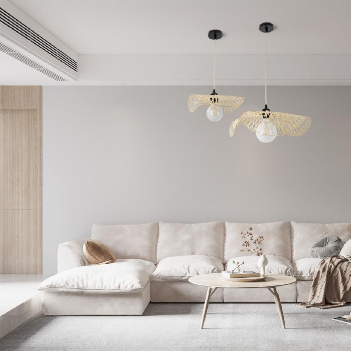 GloboStar® MELEMELE 01839 Boho Κρεμαστό Φωτιστικό Οροφής Μονόφωτο 1 x E27 AC220-240V IP20 - Φ35 x Υ4cm - Μπεζ Ξύλινο Μπαμπού Πλέγμα GloboStar® MELEMELE 01839 Boho Κρεμαστό Φωτιστικό Οροφής Μονόφωτο 1 x E27 AC220-240V IP20 - Φ35 x Υ4cm - Μπεζ Ξύλινο Μπαμπού Πλέγμα