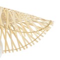 GloboStar® MELEMELE 01839 Boho Κρεμαστό Φωτιστικό Οροφής Μονόφωτο 1 x E27 AC220-240V IP20 - Φ35 x Υ4cm - Μπεζ Ξύλινο Μπαμπού Πλέγμα