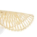 GloboStar® MELEMELE 01840 Boho Κρεμαστό Φωτιστικό Οροφής Μονόφωτο 1 x E27 AC220-240V IP20 - Φ50 x Υ7cm - Μπεζ Ξύλινο Μπαμπού Πλέγμα