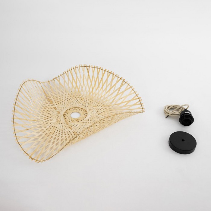 GloboStar® MELEMELE 01840 Boho Κρεμαστό Φωτιστικό Οροφής Μονόφωτο 1 x E27 AC220-240V IP20 - Φ50 x Υ7cm - Μπεζ Ξύλινο Μπαμπού Πλέγμα GloboStar® MELEMELE 01840 Boho Κρεμαστό Φωτιστικό Οροφής Μονόφωτο 1 x E27 AC220-240V IP20 - Φ50 x Υ7cm - Μπεζ Ξύλινο Μπαμπού Πλέγμα