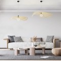 GloboStar® MELEMELE 01842 Boho Κρεμαστό Φωτιστικό Οροφής Μονόφωτο 1 x E27 AC220-240V IP20 - Φ100 x Υ12cm - Μπεζ Ξύλινο Μπαμπού Πλέγμα