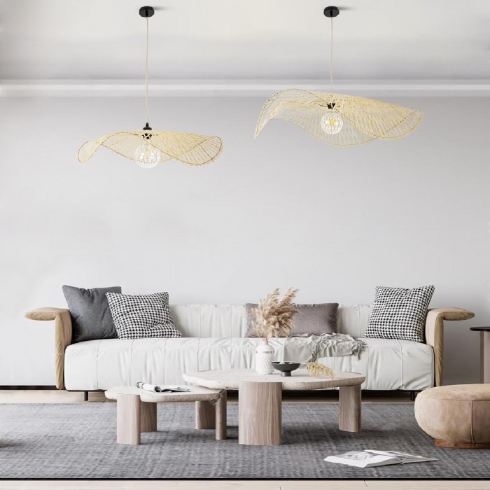 GloboStar® MELEMELE 01842 Boho Κρεμαστό Φωτιστικό Οροφής Μονόφωτο 1 x E27 AC220-240V IP20 - Φ100 x Υ12cm - Μπεζ Ξύλινο Μπαμπού Πλέγμα GloboStar® MELEMELE 01842 Boho Κρεμαστό Φωτιστικό Οροφής Μονόφωτο 1 x E27 AC220-240V IP20 - Φ100 x Υ12cm - Μπεζ Ξύλινο Μπαμπού Πλέγμα