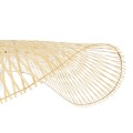 GloboStar® MELEMELE 01842 Boho Κρεμαστό Φωτιστικό Οροφής Μονόφωτο 1 x E27 AC220-240V IP20 - Φ100 x Υ12cm - Μπεζ Ξύλινο Μπαμπού Πλέγμα
