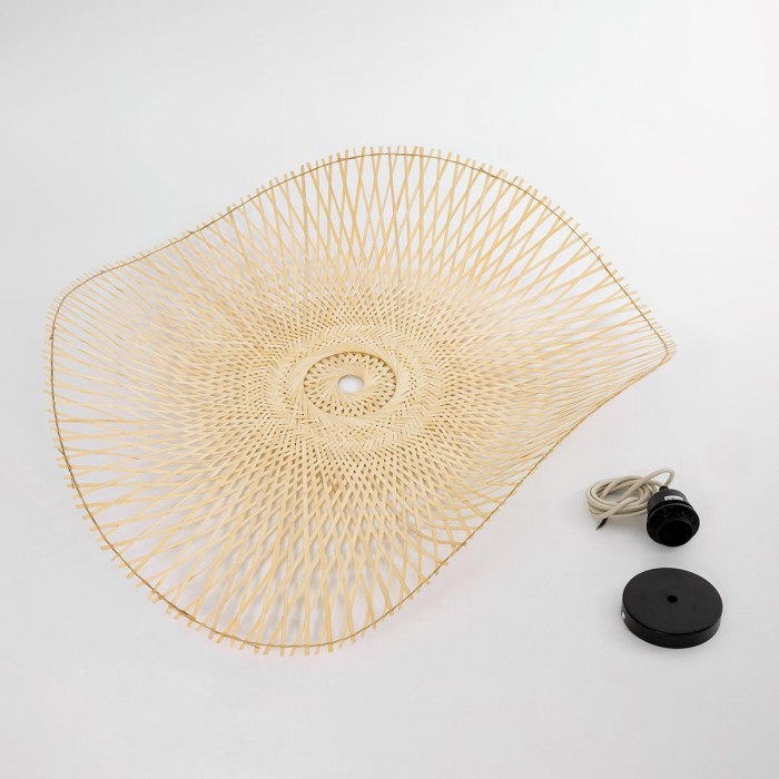 GloboStar® MELEMELE 01842 Boho Κρεμαστό Φωτιστικό Οροφής Μονόφωτο 1 x E27 AC220-240V IP20 - Φ100 x Υ12cm - Μπεζ Ξύλινο Μπαμπού Πλέγμα GloboStar® MELEMELE 01842 Boho Κρεμαστό Φωτιστικό Οροφής Μονόφωτο 1 x E27 AC220-240V IP20 - Φ100 x Υ12cm - Μπεζ Ξύλινο Μπαμπού Πλέγμα