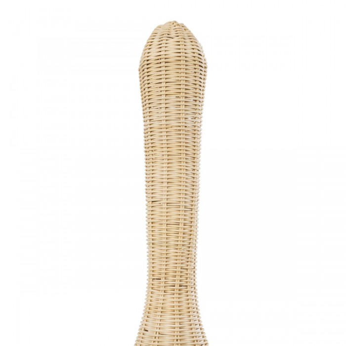 GloboStar® PARADIS 01843 Boho Επιδαπέδιο Φωτιστικό Μονόφωτο 1 x E27 AC220-240V IP20 - Φ30 x Υ100cm - Μπεζ Ξύλινο Ρατάν Πλέγμα