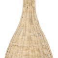GloboStar® PARADIS 01843 Boho Επιδαπέδιο Φωτιστικό Μονόφωτο 1 x E27 AC220-240V IP20 - Φ30 x Υ100cm - Μπεζ Ξύλινο Ρατάν Πλέγμα