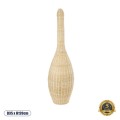 GloboStar® PARADIS 01844 Boho Επιδαπέδιο Φωτιστικό Μονόφωτο 1 x E27 AC220-240V IP20 - Φ35 x Υ120cm - Μπεζ Ξύλινο Ρατάν Πλέγμα