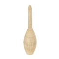 GloboStar® PARADIS 01844 Boho Επιδαπέδιο Φωτιστικό Μονόφωτο 1 x E27 AC220-240V IP20 - Φ35 x Υ120cm - Μπεζ Ξύλινο Ρατάν Πλέγμα