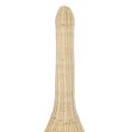 GloboStar® PARADIS 01844 Boho Επιδαπέδιο Φωτιστικό Μονόφωτο 1 x E27 AC220-240V IP20 - Φ35 x Υ120cm - Μπεζ Ξύλινο Ρατάν Πλέγμα
