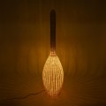GloboStar® PARADIS 01845 Boho Επιδαπέδιο Φωτιστικό Μονόφωτο 1 x E27 AC220-240V IP20 - Φ40 x Υ150cm - Μπεζ Ξύλινο Ρατάν Πλέγμα