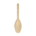 GloboStar® PARADIS 01845 Boho Επιδαπέδιο Φωτιστικό Μονόφωτο 1 x E27 AC220-240V IP20 - Φ40 x Υ150cm - Μπεζ Ξύλινο Ρατάν Πλέγμα