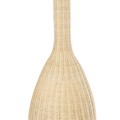 GloboStar® PARADIS 01845 Boho Επιδαπέδιο Φωτιστικό Μονόφωτο 1 x E27 AC220-240V IP20 - Φ40 x Υ150cm - Μπεζ Ξύλινο Ρατάν Πλέγμα