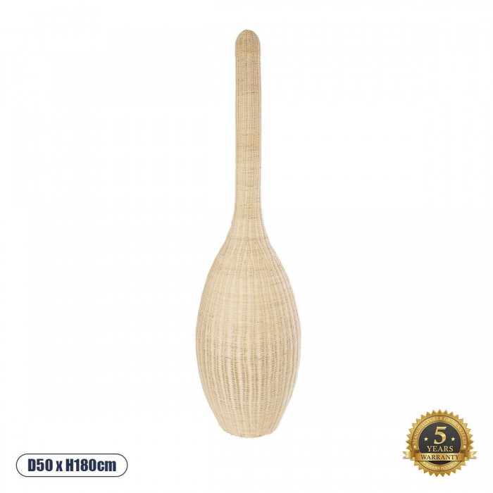 GloboStar® PARADIS 01846 Boho Επιδαπέδιο Φωτιστικό Μονόφωτο 1 x E27 AC220-240V IP20 - Φ50 x Υ180cm - Μπεζ Ξύλινο Ρατάν Πλέγμα GloboStar® PARADIS 01846 Boho Επιδαπέδιο Φωτιστικό Μονόφωτο 1 x E27 AC220-240V IP20 - Φ50 x Υ180cm - Μπεζ Ξύλινο Ρατάν Πλέγμα