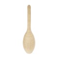 GloboStar® PARADIS 01846 Boho Επιδαπέδιο Φωτιστικό Μονόφωτο 1 x E27 AC220-240V IP20 - Φ50 x Υ180cm - Μπεζ Ξύλινο Ρατάν Πλέγμα