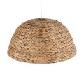 GloboStar® MANGATA 01847 Boho Κρεμαστό Φωτιστικό Καμπάνα Μονόφωτο 1 x E27 IP20 Μπεζ Ξύλο - Μ60 x Π60 x Υ28cm