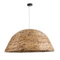 GloboStar® MANGATA 01848 Boho Κρεμαστό Φωτιστικό Καμπάνα Μονόφωτο 1 x E27 IP20 Καφέ Ξύλο - Μ90 x Π90 x Υ40cm