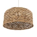 GloboStar® MANGATA 01849 Boho Κρεμαστό Φωτιστικό Καμπάνα Μονόφωτο 1 x E27 IP20 Καφέ Ξύλο - Μ60 x Π60 x Υ28cm