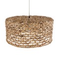 GloboStar® MANGATA 01849 Boho Κρεμαστό Φωτιστικό Καμπάνα Μονόφωτο 1 x E27 IP20 Καφέ Ξύλο - Μ60 x Π60 x Υ28cm