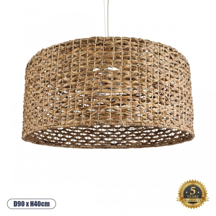 GloboStar® MANGATA 01850 Boho Κρεμαστό Φωτιστικό Καμπάνα Μονόφωτο 1 x E27 IP20 Καφέ Ξύλο - Μ90 x Π90 x Υ40cm GloboStar® MANGATA 01850 Boho Κρεμαστό Φωτιστικό Καμπάνα Μονόφωτο 1 x E27 IP20 Καφέ Ξύλο - Μ90 x Π90 x Υ40cm