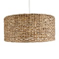 GloboStar® MANGATA 01850 Boho Κρεμαστό Φωτιστικό Καμπάνα Μονόφωτο 1 x E27 IP20 Καφέ Ξύλο - Μ90 x Π90 x Υ40cm