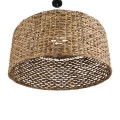 GloboStar® MANGATA 01850 Boho Κρεμαστό Φωτιστικό Καμπάνα Μονόφωτο 1 x E27 IP20 Καφέ Ξύλο - Μ90 x Π90 x Υ40cm