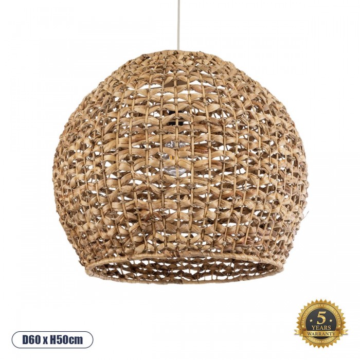GloboStar® MANGATA 01851 Boho Κρεμαστό Φωτιστικό Καμπάνα Μονόφωτο 1 x E27 IP20 Καφέ Ξύλο - Μ60 x Π60 x Υ50cm GloboStar® MANGATA 01851 Boho Κρεμαστό Φωτιστικό Καμπάνα Μονόφωτο 1 x E27 IP20 Καφέ Ξύλο - Μ60 x Π60 x Υ50cm