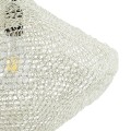 GloboStar® KENTUCKY 01862 Vintage Κρεμαστό Φωτιστικό Οροφής Μονόφωτο 1 x E27 AC220-240V IP20 - Φ40 x Υ30cm - Μπεζ Εκρού Μεταλλικό Πλέγμα