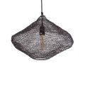GloboStar® KENTUCKY 01863 Vintage Κρεμαστό Φωτιστικό Οροφής Μονόφωτο 1 x E27 AC220-240V IP20 - Φ40 x Υ30cm - Σκούρο Καφέ Μεταλλικό Πλέγμα