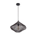 GloboStar® KENTUCKY 01863 Vintage Κρεμαστό Φωτιστικό Οροφής Μονόφωτο 1 x E27 AC220-240V IP20 - Φ40 x Υ30cm - Σκούρο Καφέ Μεταλλικό Πλέγμα