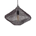 GloboStar® KENTUCKY 01863 Vintage Κρεμαστό Φωτιστικό Οροφής Μονόφωτο 1 x E27 AC220-240V IP20 - Φ40 x Υ30cm - Σκούρο Καφέ Μεταλλικό Πλέγμα