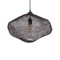 GloboStar® KENTUCKY 01863 Vintage Κρεμαστό Φωτιστικό Οροφής Μονόφωτο 1 x E27 AC220-240V IP20 - Φ40 x Υ30cm - Σκούρο Καφέ Μεταλλικό Πλέγμα