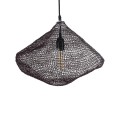 GloboStar® KENTUCKY 01863 Vintage Κρεμαστό Φωτιστικό Οροφής Μονόφωτο 1 x E27 AC220-240V IP20 - Φ40 x Υ30cm - Σκούρο Καφέ Μεταλλικό Πλέγμα