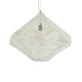 GloboStar® KENTUCKY 01865 Vintage Κρεμαστό Φωτιστικό Οροφής Μονόφωτο 1 x E27 AC220-240V IP20 - Φ60 x Υ50cm - Μπεζ Εκρού Μεταλλικό Πλέγμα