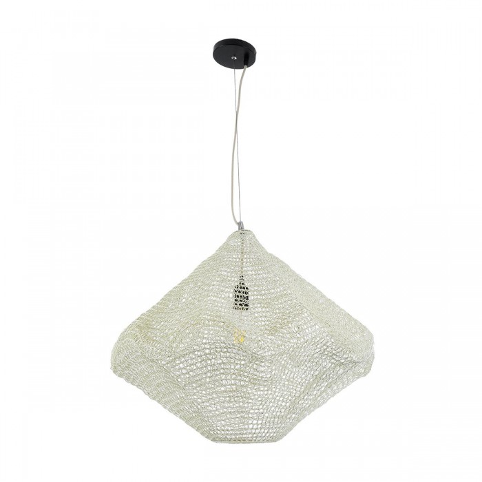 GloboStar® KENTUCKY 01865 Vintage Κρεμαστό Φωτιστικό Οροφής Μονόφωτο 1 x E27 AC220-240V IP20 - Φ60 x Υ50cm - Μπεζ Εκρού Μεταλλικό Πλέγμα GloboStar® KENTUCKY 01865 Vintage Κρεμαστό Φωτιστικό Οροφής Μονόφωτο 1 x E27 AC220-240V IP20 - Φ60 x Υ50cm - Μπεζ Εκρού Μεταλλικό Πλέγμα