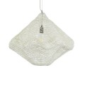 GloboStar® KENTUCKY 01865 Vintage Κρεμαστό Φωτιστικό Οροφής Μονόφωτο 1 x E27 AC220-240V IP20 - Φ60 x Υ50cm - Μπεζ Εκρού Μεταλλικό Πλέγμα