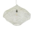 GloboStar® KENTUCKY 01865 Vintage Κρεμαστό Φωτιστικό Οροφής Μονόφωτο 1 x E27 AC220-240V IP20 - Φ60 x Υ50cm - Μπεζ Εκρού Μεταλλικό Πλέγμα
