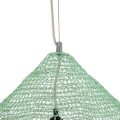 GloboStar® KENTUCKY 01866 Vintage Κρεμαστό Φωτιστικό Οροφής Μονόφωτο 1 x E27 AC220-240V IP20 - Φ60 x Υ50cm - Τιρκουάζ Μεταλλικό Πλέγμα