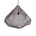 GloboStar® KENTUCKY 01867 Vintage Κρεμαστό Φωτιστικό Οροφής Μονόφωτο 1 x E27 AC220-240V IP20 - Φ60 x Υ50cm - Σκούρο Καφέ Μεταλλικό Πλέγμα