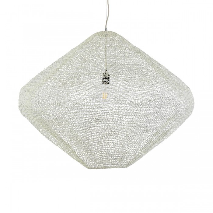 GloboStar® KENTUCKY 01868 Vintage Κρεμαστό Φωτιστικό Οροφής Μονόφωτο 1 x E27 AC220-240V IP20 - Φ90 x Υ70cm - Μπεζ Εκρού Μεταλλικό Πλέγμα GloboStar® KENTUCKY 01868 Vintage Κρεμαστό Φωτιστικό Οροφής Μονόφωτο 1 x E27 AC220-240V IP20 - Φ90 x Υ70cm - Μπεζ Εκρού Μεταλλικό Πλέγμα