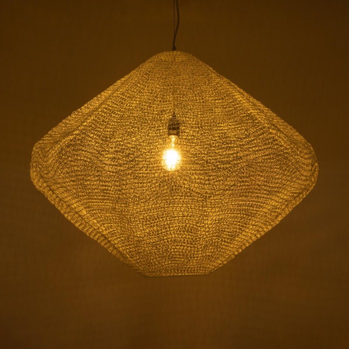 GloboStar® KENTUCKY 01868 Vintage Κρεμαστό Φωτιστικό Οροφής Μονόφωτο 1 x E27 AC220-240V IP20 - Φ90 x Υ70cm - Μπεζ Εκρού Μεταλλικό Πλέγμα GloboStar® KENTUCKY 01868 Vintage Κρεμαστό Φωτιστικό Οροφής Μονόφωτο 1 x E27 AC220-240V IP20 - Φ90 x Υ70cm - Μπεζ Εκρού Μεταλλικό Πλέγμα