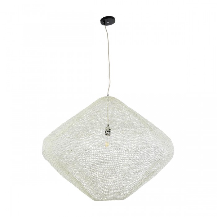 GloboStar® KENTUCKY 01868 Vintage Κρεμαστό Φωτιστικό Οροφής Μονόφωτο 1 x E27 AC220-240V IP20 - Φ90 x Υ70cm - Μπεζ Εκρού Μεταλλικό Πλέγμα GloboStar® KENTUCKY 01868 Vintage Κρεμαστό Φωτιστικό Οροφής Μονόφωτο 1 x E27 AC220-240V IP20 - Φ90 x Υ70cm - Μπεζ Εκρού Μεταλλικό Πλέγμα