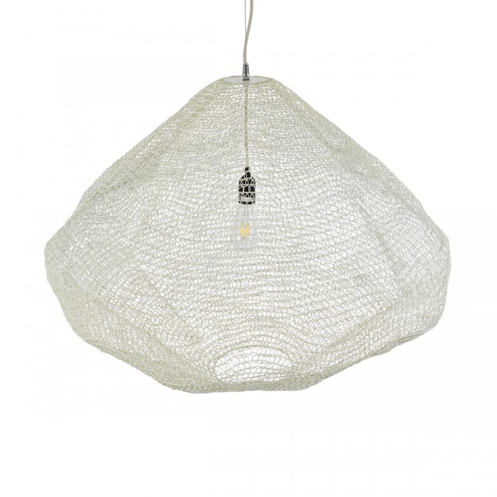 GloboStar® KENTUCKY 01868 Vintage Κρεμαστό Φωτιστικό Οροφής Μονόφωτο 1 x E27 AC220-240V IP20 - Φ90 x Υ70cm - Μπεζ Εκρού Μεταλλικό Πλέγμα GloboStar® KENTUCKY 01868 Vintage Κρεμαστό Φωτιστικό Οροφής Μονόφωτο 1 x E27 AC220-240V IP20 - Φ90 x Υ70cm - Μπεζ Εκρού Μεταλλικό Πλέγμα